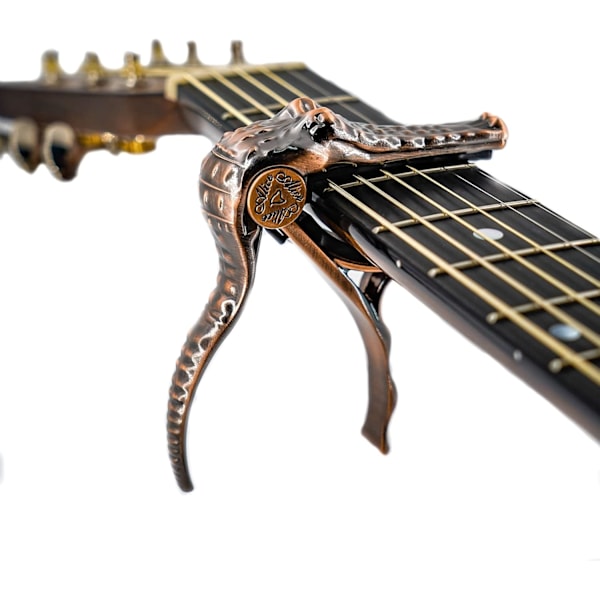 Gitarrkapo för akustiska och elektriska gitarrer - Alligatorformad aluminiumlegering akustisk gitarrkapo med clamshell