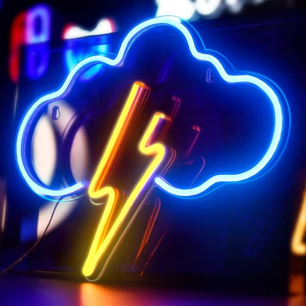 1 st Neonljusskylt, Akrylmoln Blixt LED Neonljus Vägg