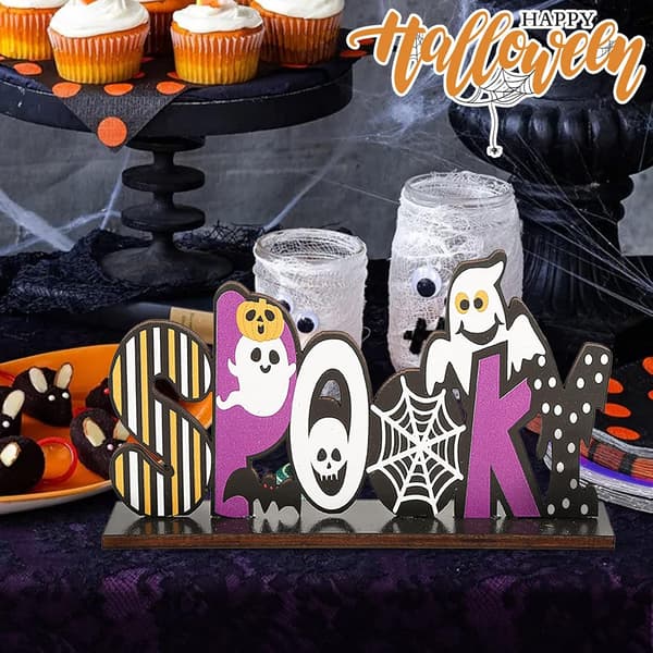 1 stykke Halloween-dekorasjon, tredekorasjon, tre