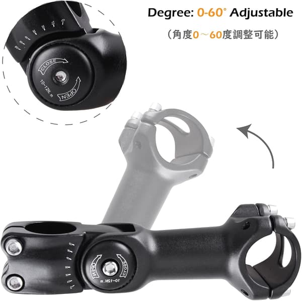 Justerbar cykelgreb 0-60 grader 25,4 mm 31,8 mm MTB greb
