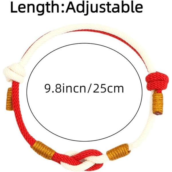Handgjorda flätade charm-knutarmband i blandade färger, vävt rep, justerbart armband, vänskapspar, lycka, skydd