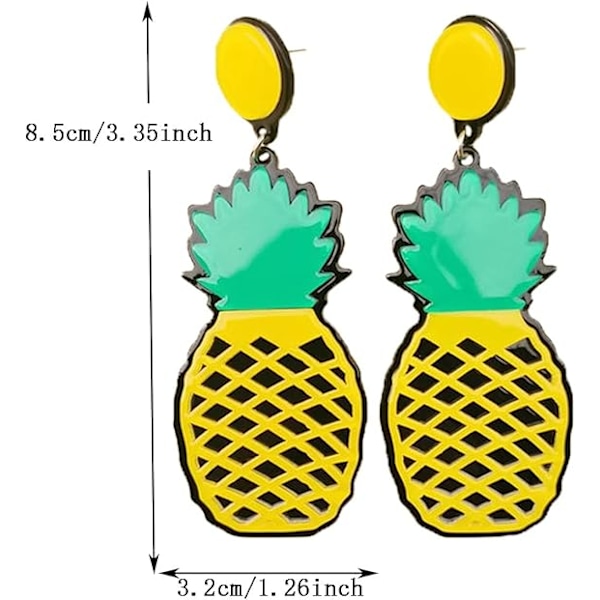 1 par (Ananas) Överdrivna Örhängen Kreativt Mode