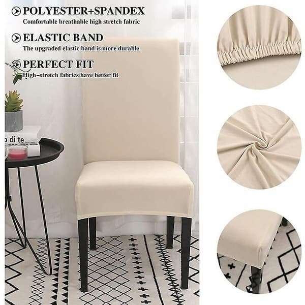 Set med 6 universelle stretch stolovertrekk - Moderne - Hvit