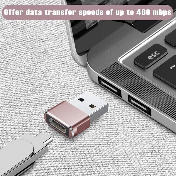 USB-C Hon till USB-A Han Adapter 3-pack, Typ C Laddningskabel