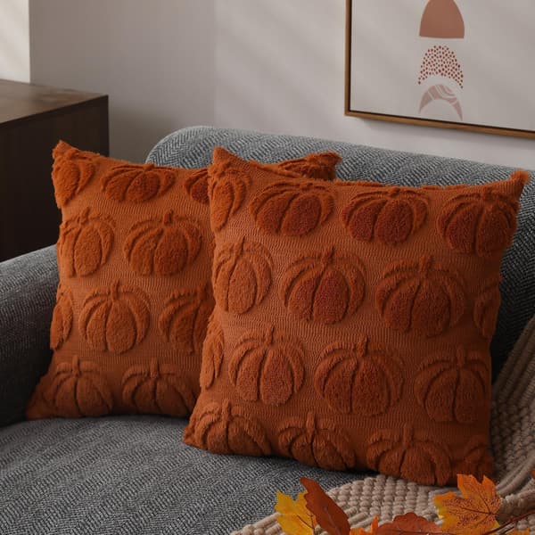 Pumkin Høst Pudebetræk 18x18 2-delt sæt Høst dekoration Høst rust pumkin pudebetræk egnet til stol sofa