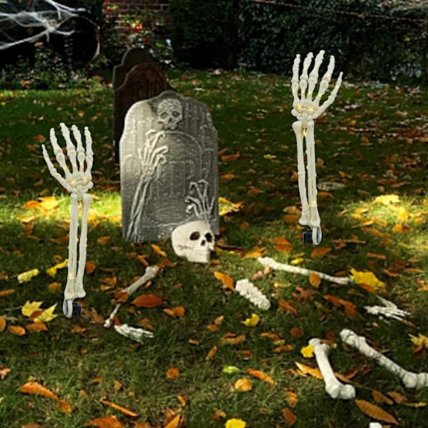 Halloween-koristeet, 2 kpl valaistuja luuranko käsivarsia