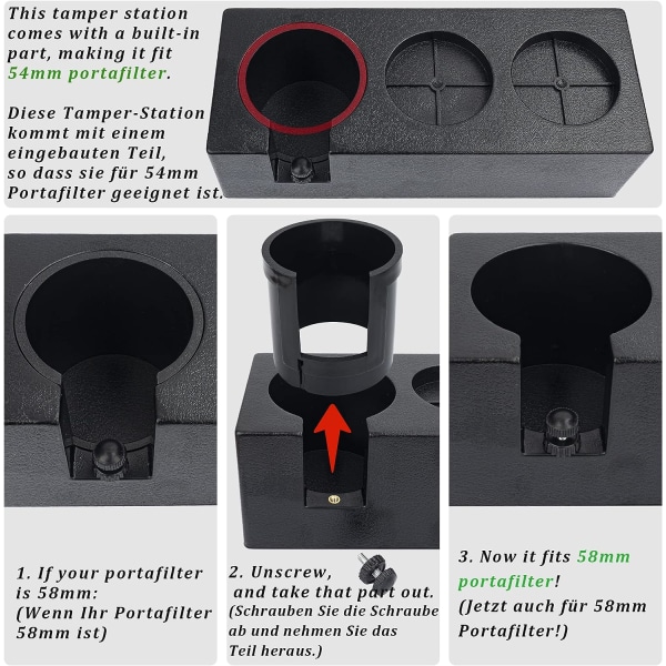 1 stk (Sort) Tamper Station Skridsikker Espresso Tamper Stativ Stærk