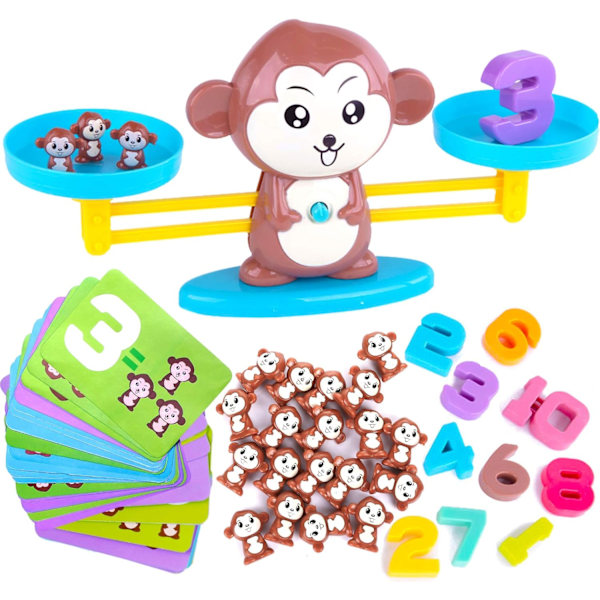 CoolToys Monkey Balance - hauska matemaattinen peli tytöille ja pojille | Hauska, opettavainen lasten lahja ja lasten lelu STEM-oppimiseen, yli 3-vuotiaille (64-osainen sarja)