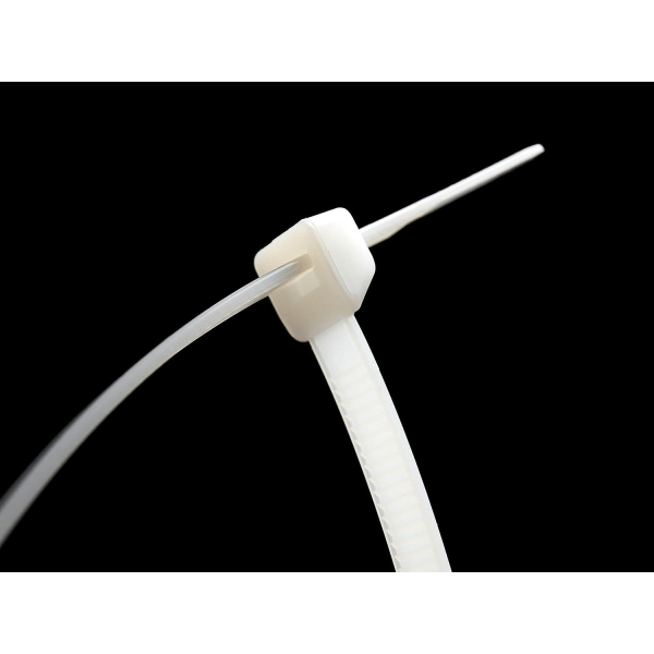 Kabelbinder 150 mm x 3 mm, Kabelbinder, Rilsan Nylon Kabelbindare, Kabelbindare 150 mm, Vit, Förpackning med 200 stycken