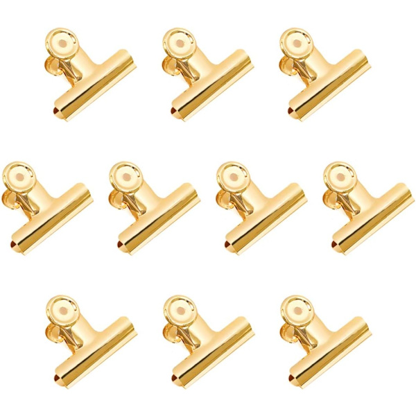 Golden Bull Hinge Papirklips l 10 Pakke med 2 Tommer Rustfrit