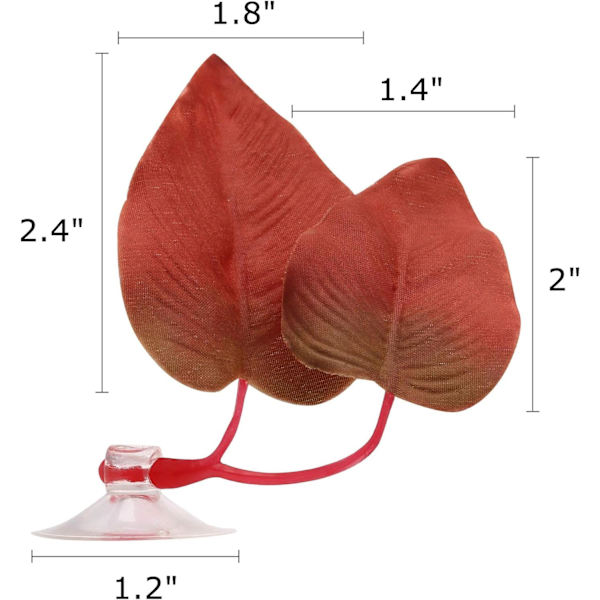 4 stk. Akvarium Dekorationsplanter med Sugkop Betta Blade