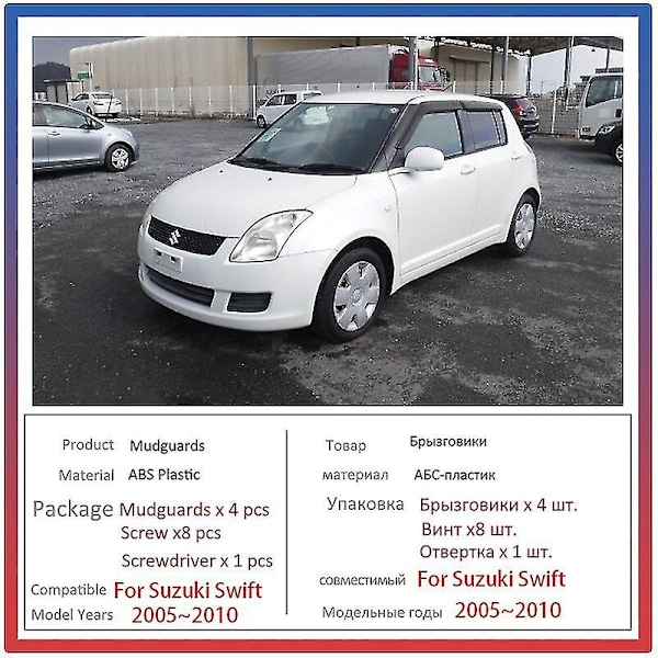 4 stänkskydd för Suzuki Swift 2005~2010 Rs413 413d 415 Stänkskydd fram och bak
