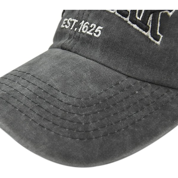 Cap för män Vintage Broderi New York Washed Denim