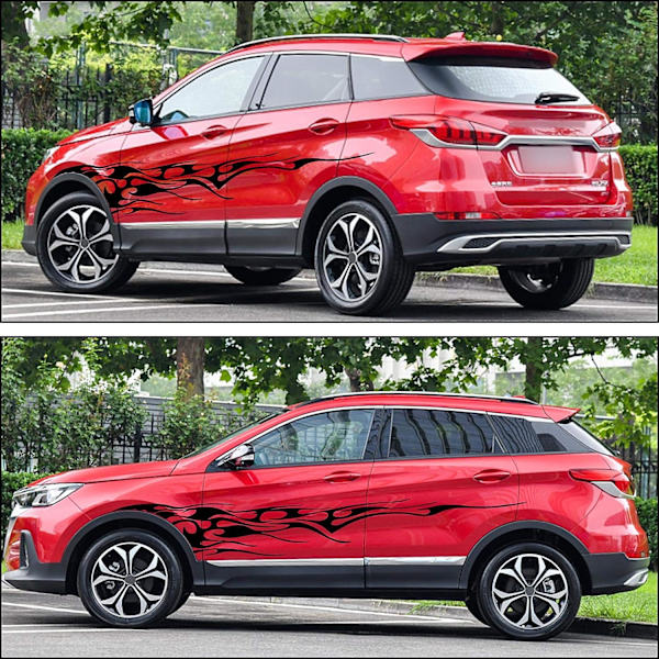 2 kpl 280 cm liekki-grafiikkaa auton sivutarrat liekki-kilpa-auto