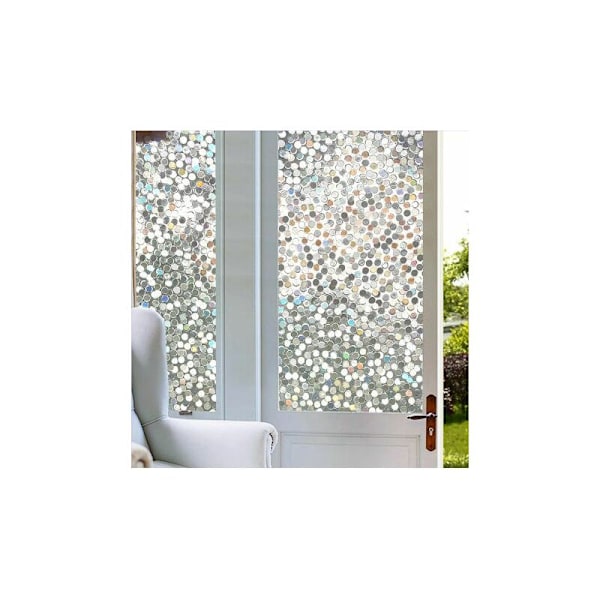 Electrostatic Window Film for Bathroom, Ensuring Privacy, Circle