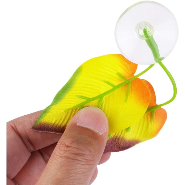 4 stk. Akvarie Dekorationsplanter med Sugkop Betta Blade