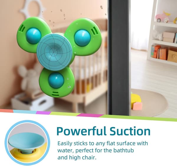 Stærke sugekop Fidget Spinnerz sensoriske badelegetøj til baby 6 1