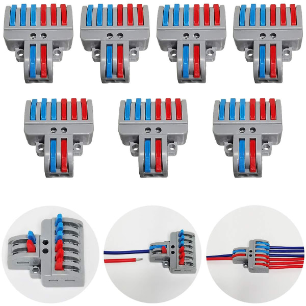Liittimet, Liittimet  Varsi, Kaapeliliittimet  Painike, Irrotettavat Kompaktit Liittimet, Liittimet 7 Kpl  8 Napaa Asennusruuveilla (2 Sisään 6 Ulos)