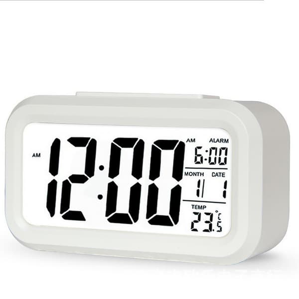 Digital väckarklocka, liten batteridriven kontorsklocka,