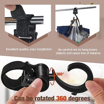 4 stk Walker Hook Henger Multifunksjonell 360° Rotasjon Barnevogn