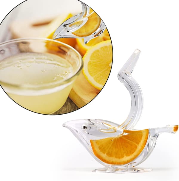 2 stycken transparenta manuella citronpressar i akryl, transparenta