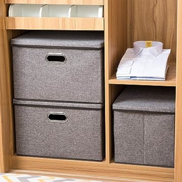 Store Bins med Låg, Store og Sammenklappelige (34 x 24 x 18 cm) [1