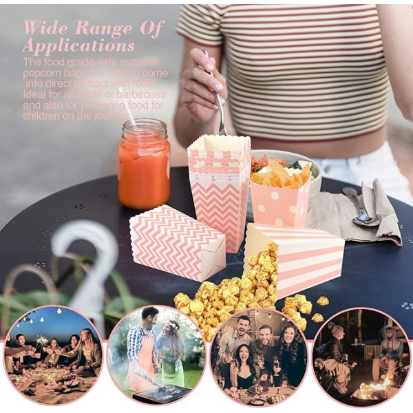 12 stk Popcornboks Papirpose Godteribeholder Popcorn Papirpose