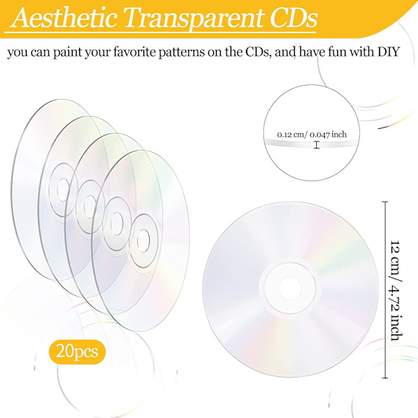 Transparent Dekorativ CD Egnet for Maling og Håndverk