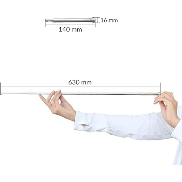 Hopfällbar Retraktil Blåslang i Rostfritt Stål, Ergonomisk