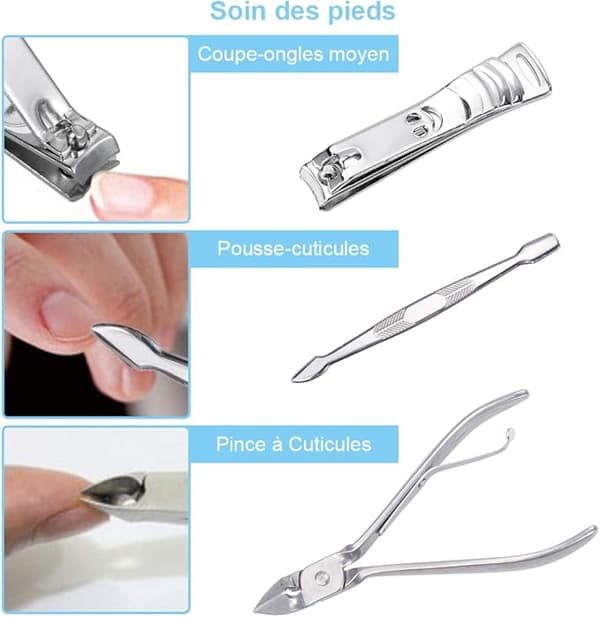 12 i 1 sæt af Negleklippere Kit Manicure Pedicure Rustfrit