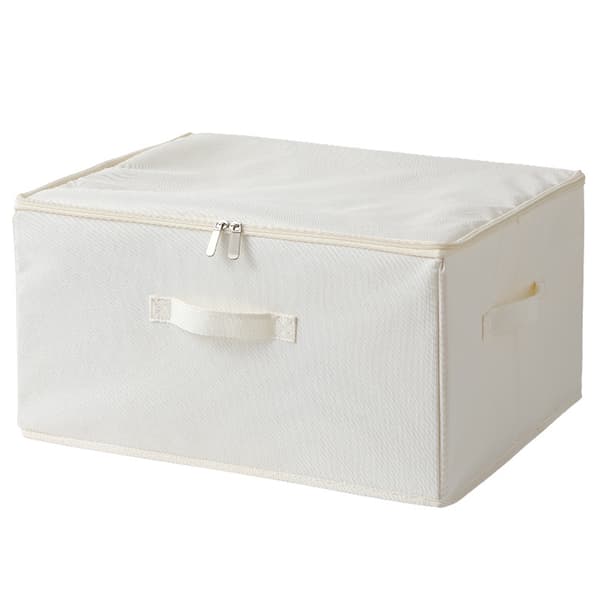 Beige, 1-pack hopfällbara jumbo-förvaringsbehållare i canvas, Tidy