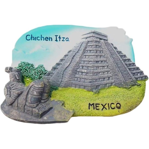 3D Chichen Itza Meksiko Jääkaappimagneetti - Polyresiini Koti- Ja Keittiökoriste - Meksiko Jääkaappimagneetti