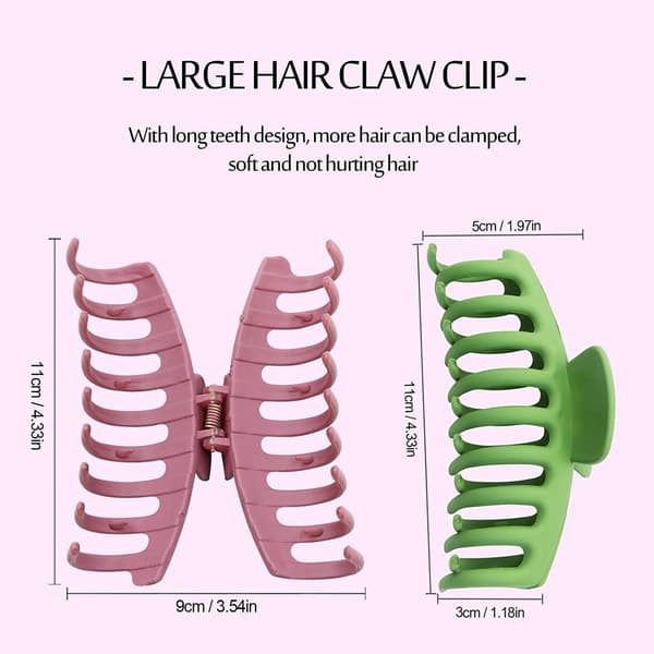6-pack Stora Hårclips, Halksäkra Hårclips, 4 Tums Matta Klor