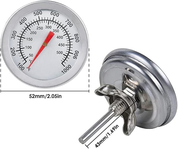 BBQ Termometer, Rustfrit Stål Ovn Termometer Max 500°c /