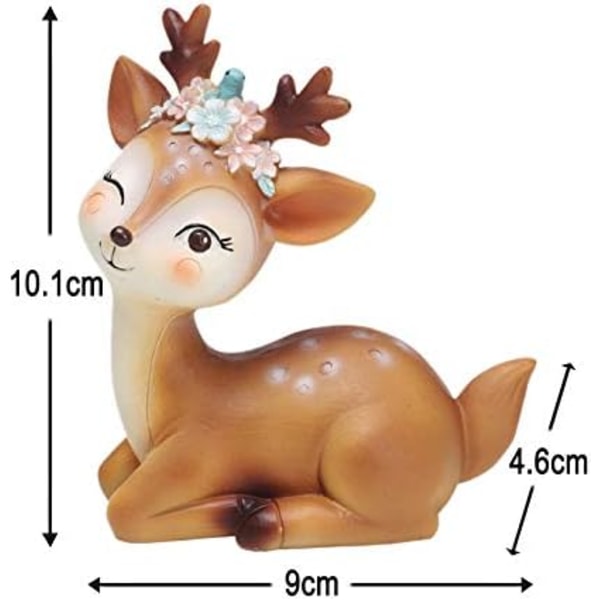 Fawn Figurine, Hjortedyr Ornamenter Resin Dyr Miniatyr Hjortedyr
