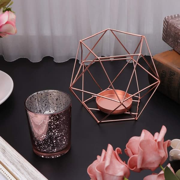 1 stk Rose Star Cup Geometrisk Lysestake Enkel Lys