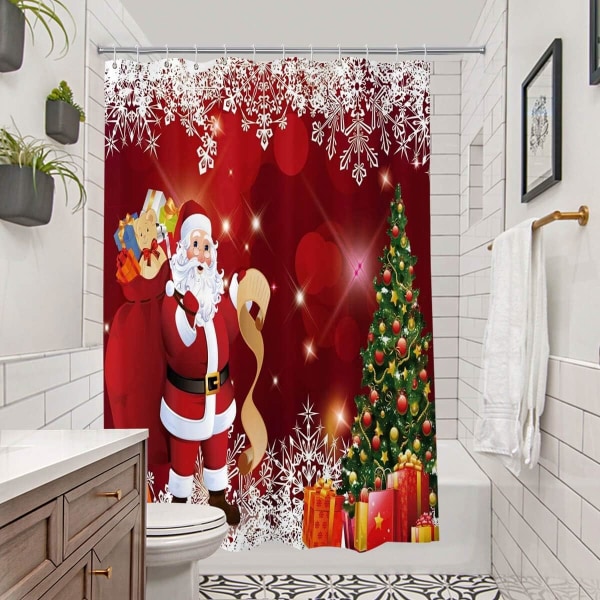Julklappsduschdraperier för badrum, Julgran