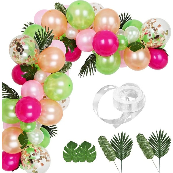 83 Pieces Tropical Birthday Decoration Kit, Tropical Balloon Garl