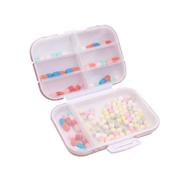 1 st bärbar pillerlåda med 8 fack avtagbar plast