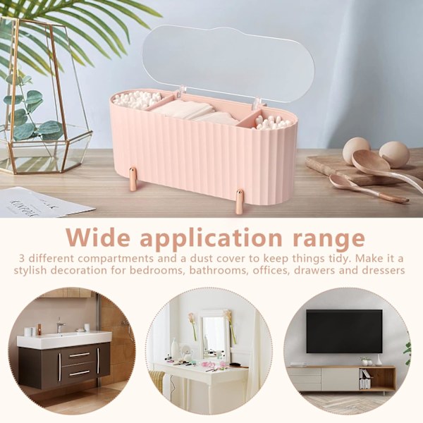 Makeup Organiser Opbevaringsbeholdere, 3 Rum Badeværelse