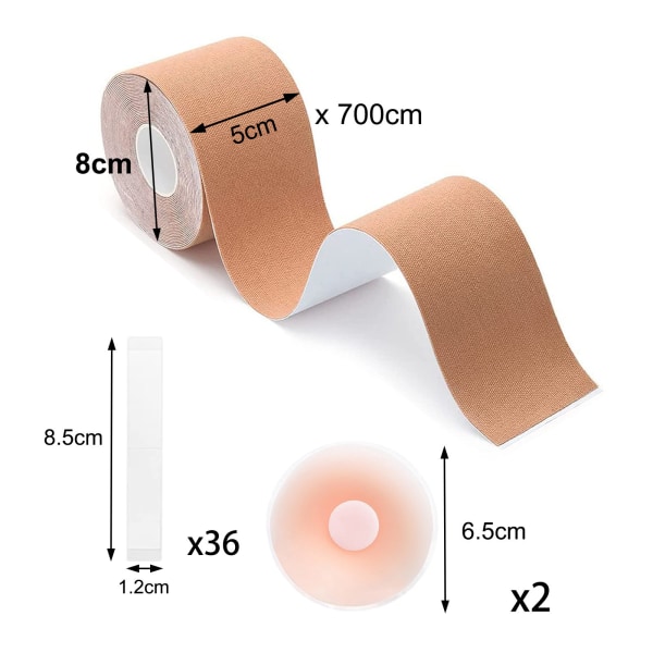 5cm * 7m brysttape rulle træk brysttape 7m lang med 36