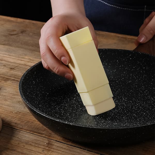 3-delt Gul Smørdispenser, Smørpinneholder Rotasjon
