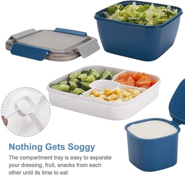 Lunsjboks med soneringskomponenter Holdbar Bento Lunsjboks for