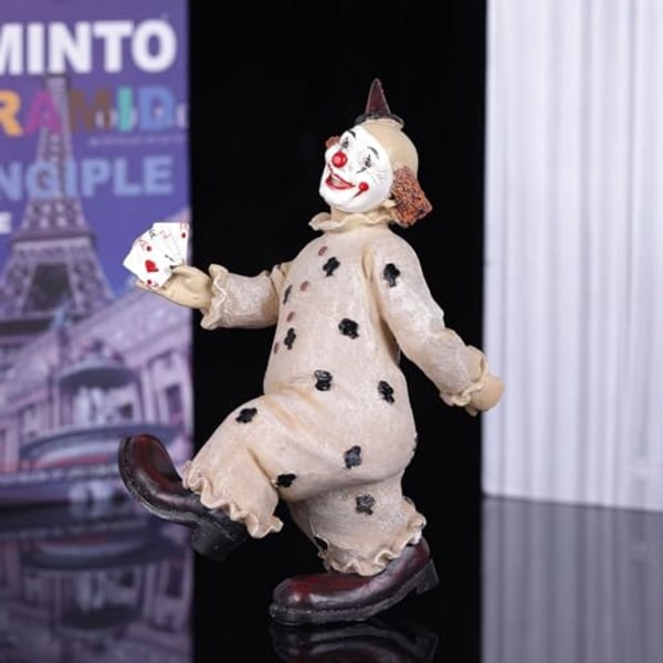 Kreativ clowncirkusstaty, rolig heminredning i resin