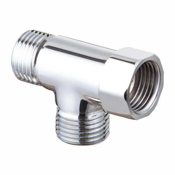 G1/2\" Messing 3-vejs omskifter - Universal bruse-T-adapter - Brusehoved omskifter til håndholdt bidet og sprøjte - Chr