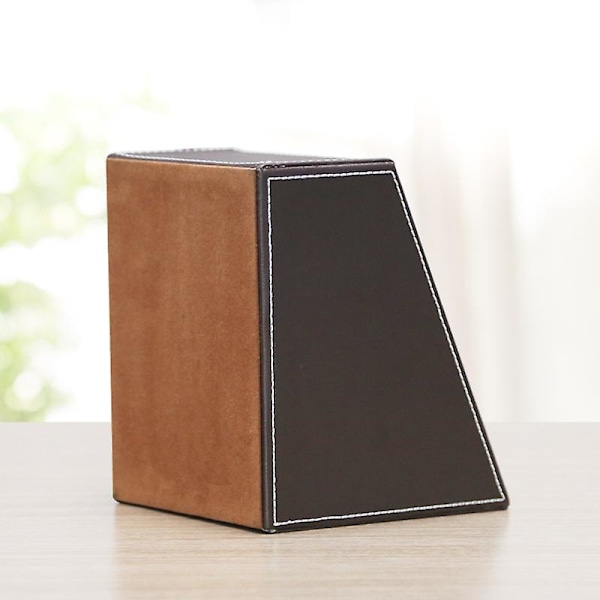 Brun PU-läderfjärrkontrollhållare, läderfjärrkontrollförvaringsbox Organizer, skrivbordsorganisatör för TV-guide, post, elektronik, telefon, glasögon