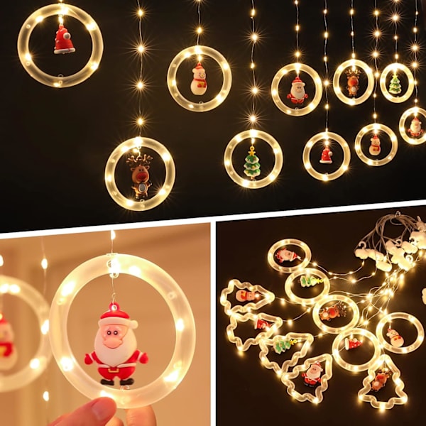 Julelys, 10 Trælys 120 LED Julepynt Indendørs, Batteridrevet Julevindueslys 9,8