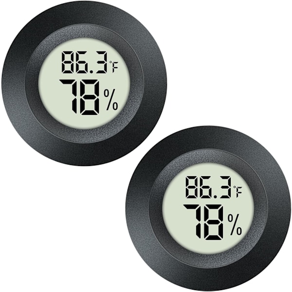 2-delad Mini Digital LCD Inomhus/Utomhus Hygrometer Termometer för Luftfuktare Växthus Reptilfuktare