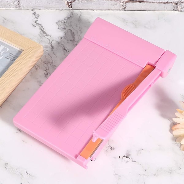 1 stykke (Rosa) Papirtrimmer A5 Guillotin Papirkutter Klipp