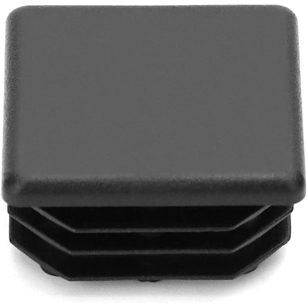 10 stk. 30 x 30 mm Kvadratiske Rør Flap Propper, Kvadratisk Sort Plastik